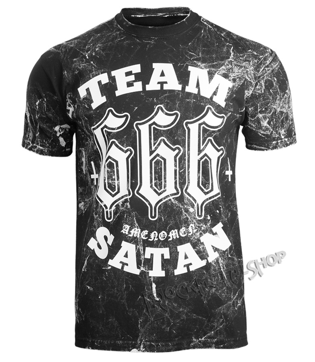 tricou hardcore bărbați - TEAM SATAN - AMENOMEN - OMEN082KM ALLPRINT WHITE S