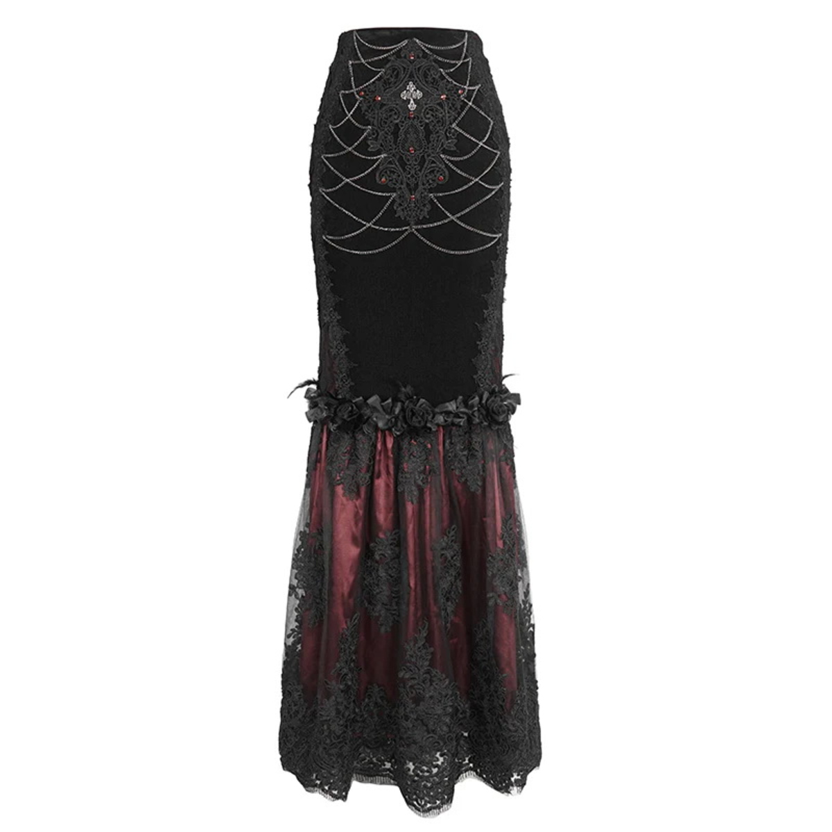 Fustă Femei DEVIL FASHION - Black And Red Gothic M