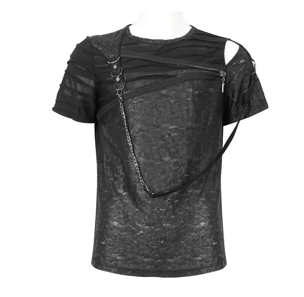 Tricou Stil Gotic și Punk Bărbați - Tattered - DEVIL FASHION - TT249 L