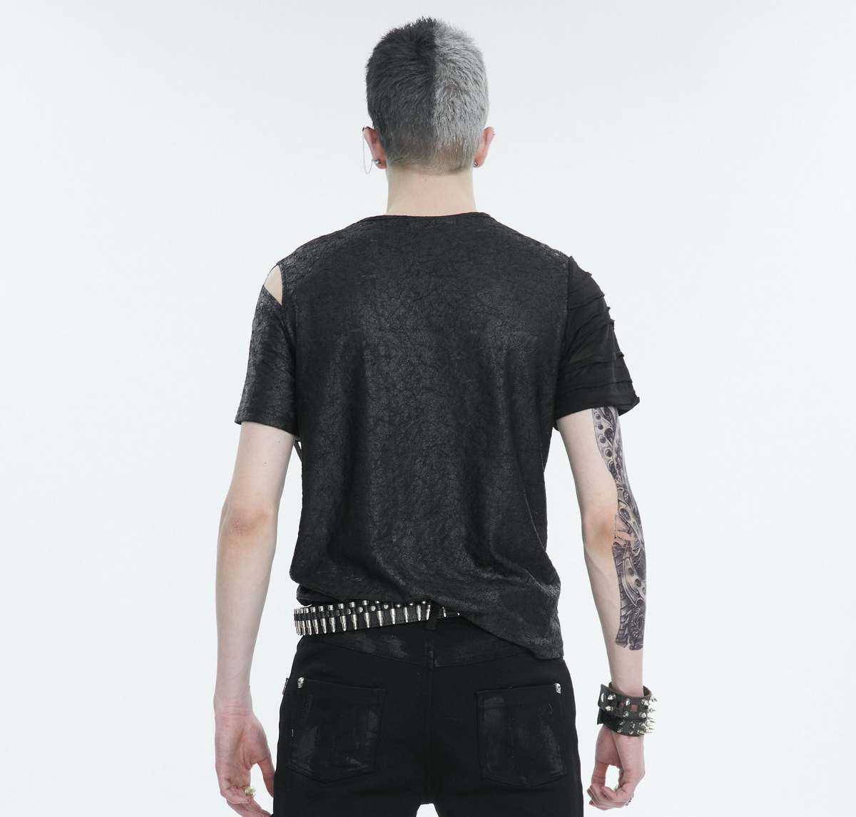 Tricou Stil Gotic și Punk Bărbați - Tattered - DEVIL FASHION - TT249 L